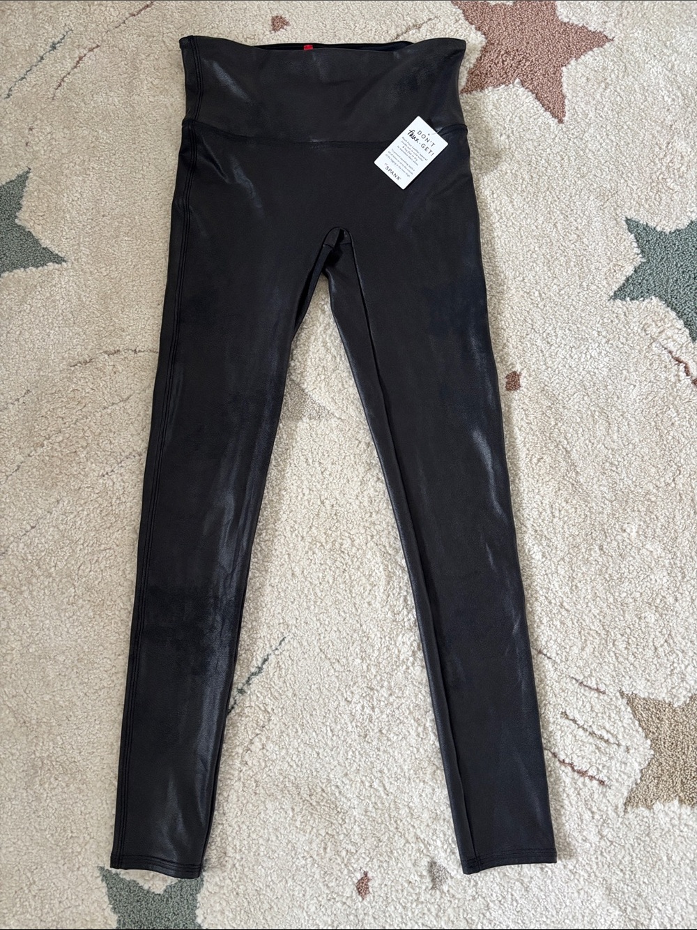 SPANX Faux Leather High-Rise Leggings in Black